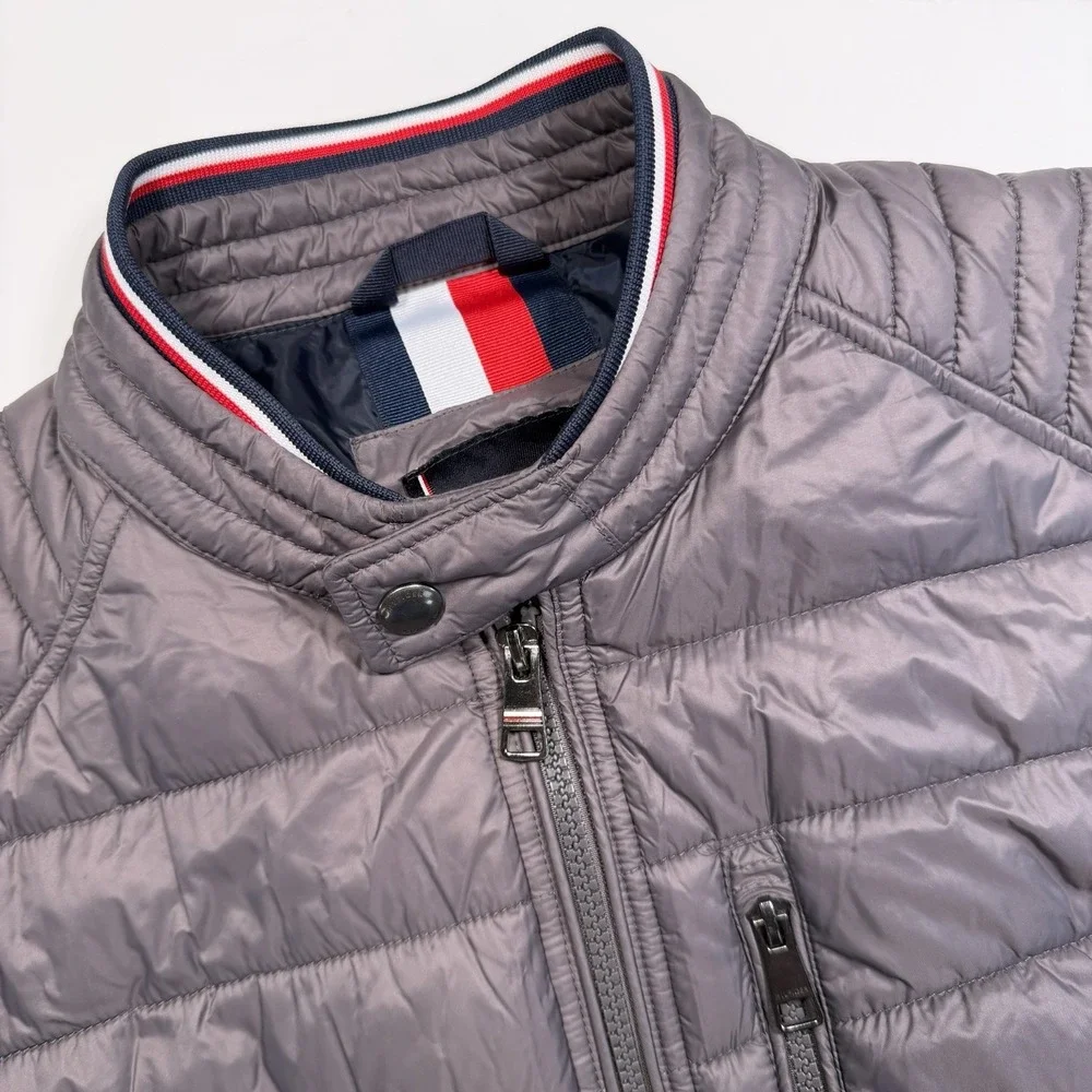 Tommy‎ Hilfiger Gray Full Zip Quilted Puffer Jacket M Classic Preppy